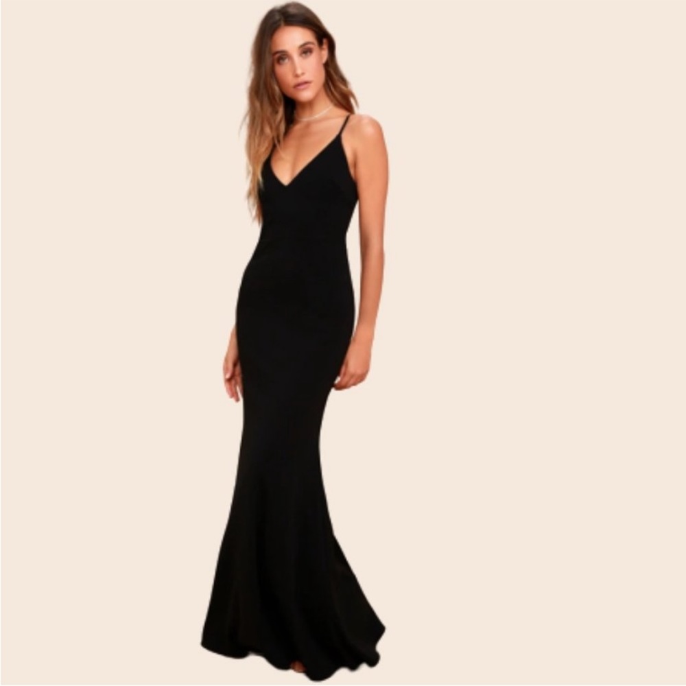 Lulu's Infinite Glory Black Maxi Dress Size Small